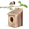 Wooden Bird House Outdoor Weatherproof Parrot Bird Nest Breeding Sleeping Box Paint Decorative DIY Storage Hanging Birdhouse