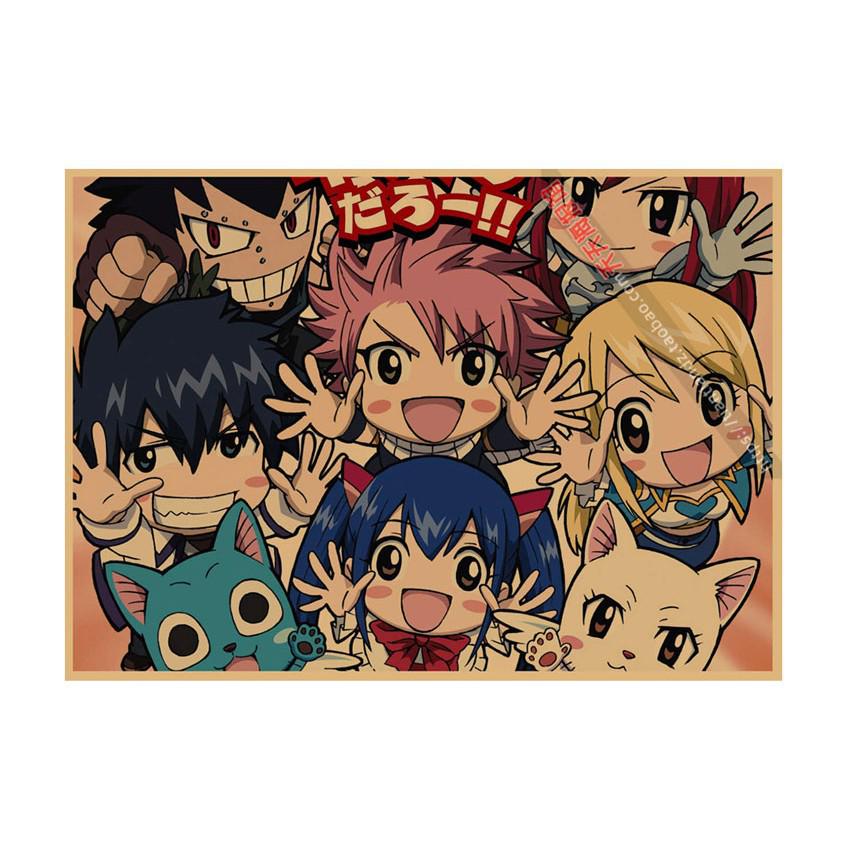 Аниме Постер Fairy Tail - Декоративное Настенное Искусство для Бара, Кафе, Общежития, Японский Стиль, Картина на Крафт-бумаге 678