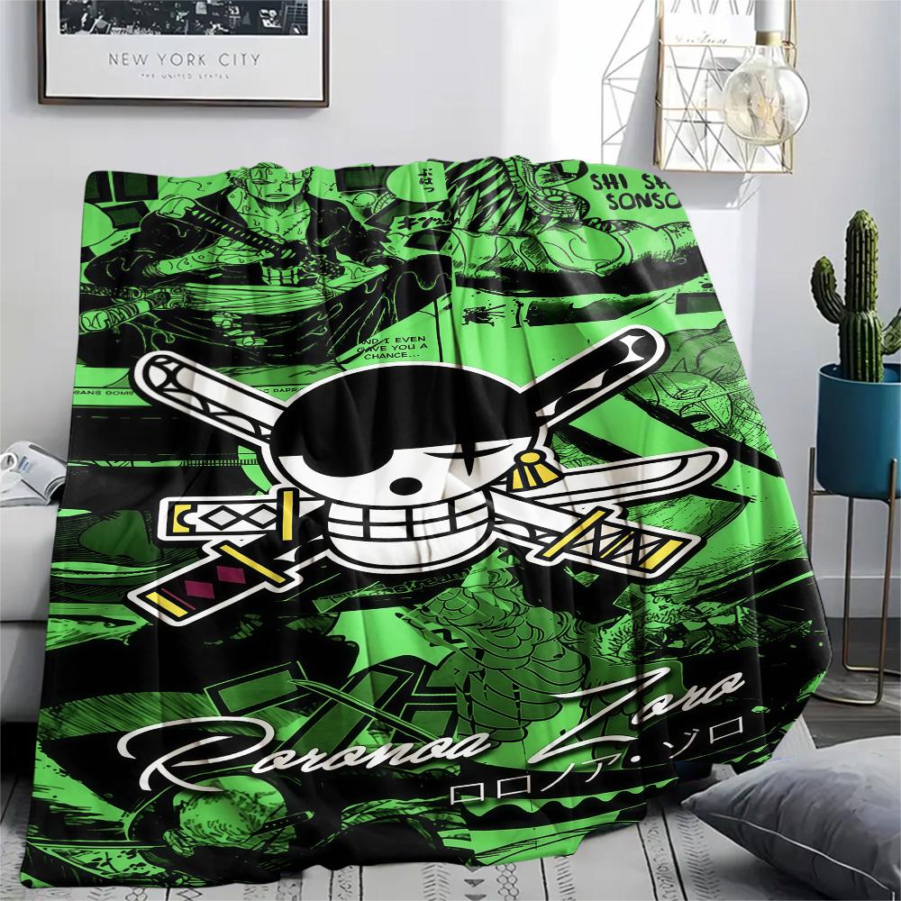 1PC One Piece Straw Hat Pirates Patterned Flannel Blanket Suitable For All Seasons For Home Decor Warmth And Comfort Gifts Holiday Present