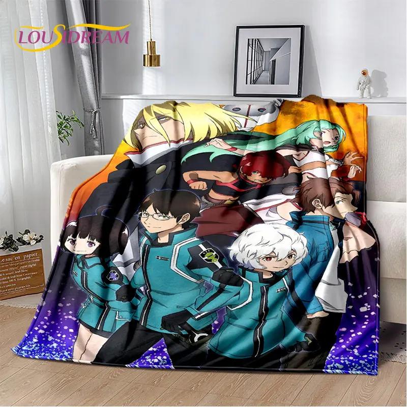 Мягкое плюшевое одеяло с героями мультфильмов World Trigger, фланелевое одеяло для гостиной, спальни, кровати, дивана, бухты для пикника, детей