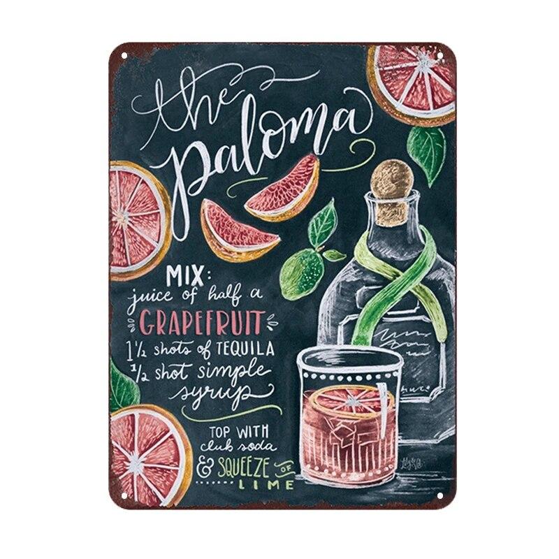 Summer Time BEER Retro Metal Tin Signs Mojito Cocktail Plaque Vintage Poster Bar Pub Art Stickers Wall Decor 20x30cm