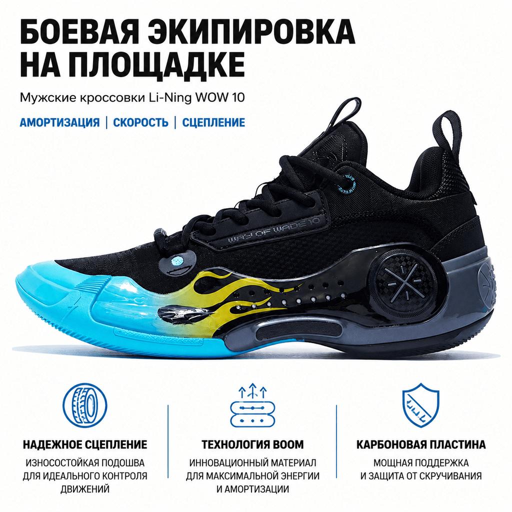 Li-Ning Way of Wade 10 Low Element - Мужские кроссовки Wind and Fire Blue Crystal-Blue ABAS165-1
