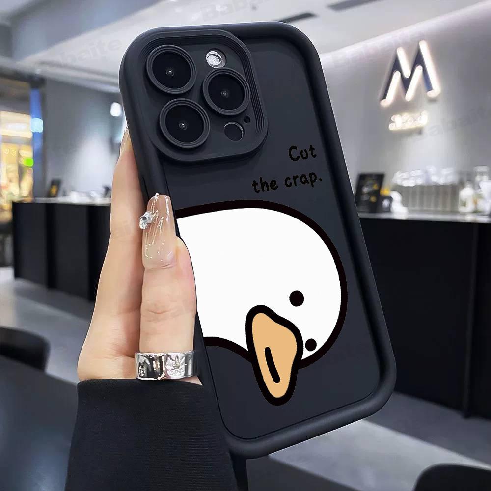 Мультяшный чехол для телефона с уткой и гусем для iPhone 17e 17 16e 16 15 14 13 12 11 Air Pro Max Mini XR XS X 7 8 6 6s Plus Мягкая задняя крышка из ТПУ