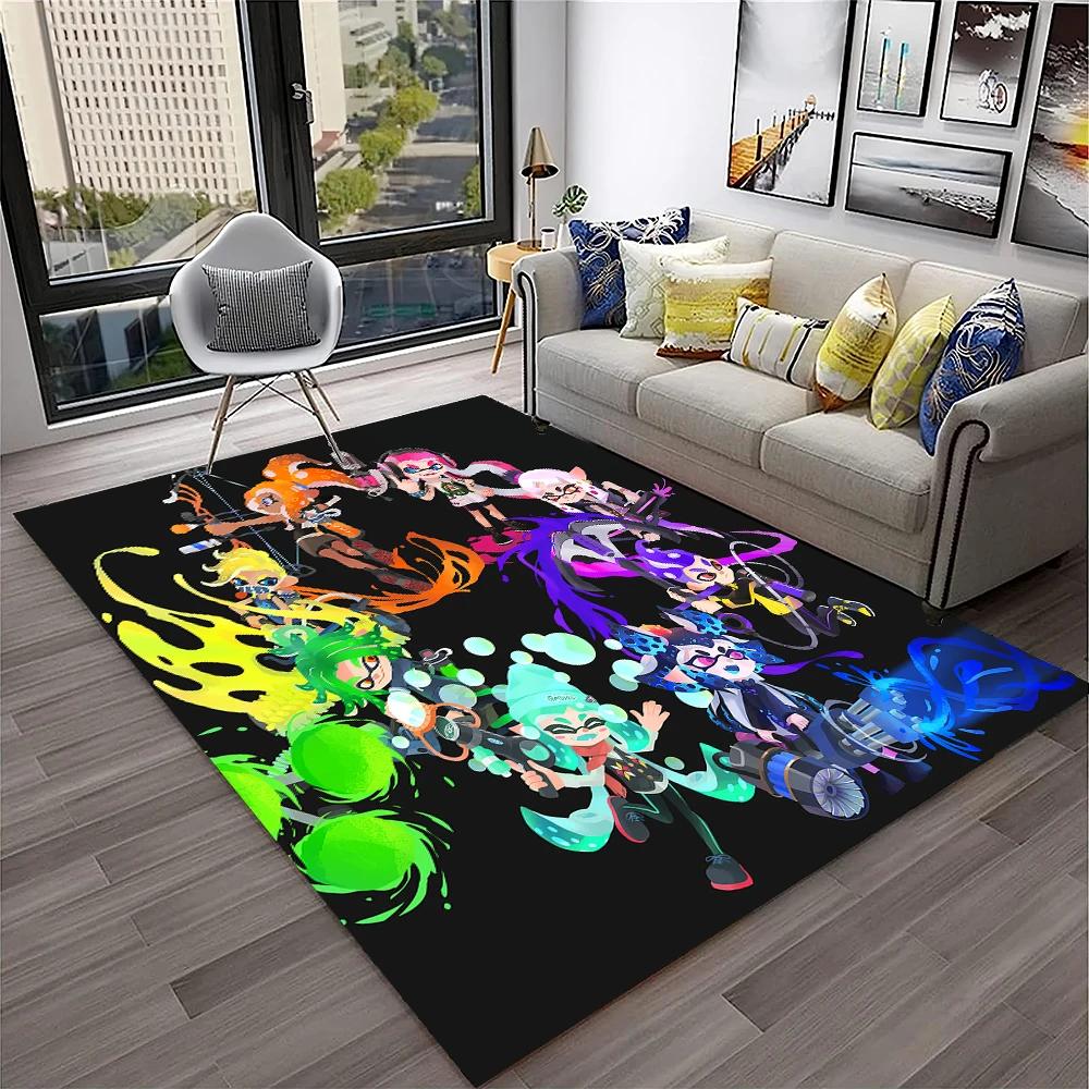 3D Игры Splatoon3, Ковер-мультфильм для ПК Gamer для дома, гостиной, спальни, дивана, коврик для двери, декор, детский коврик, нескользящий коврик для пола