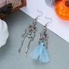 Halloween Vintage Skeleton Skull Dangle Earrings Necklace for Women Men Goth Punk Gothic Asymmetrical Earrings Party Jewelry