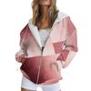 Women's Long Sleeve Print Sweatshirt Long Sleeve Pocket Jacket Zipper Hoodie Coat