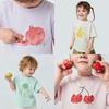 Minibala Kids Plant Skin Fruit Print Short Sleeve T-Shirt