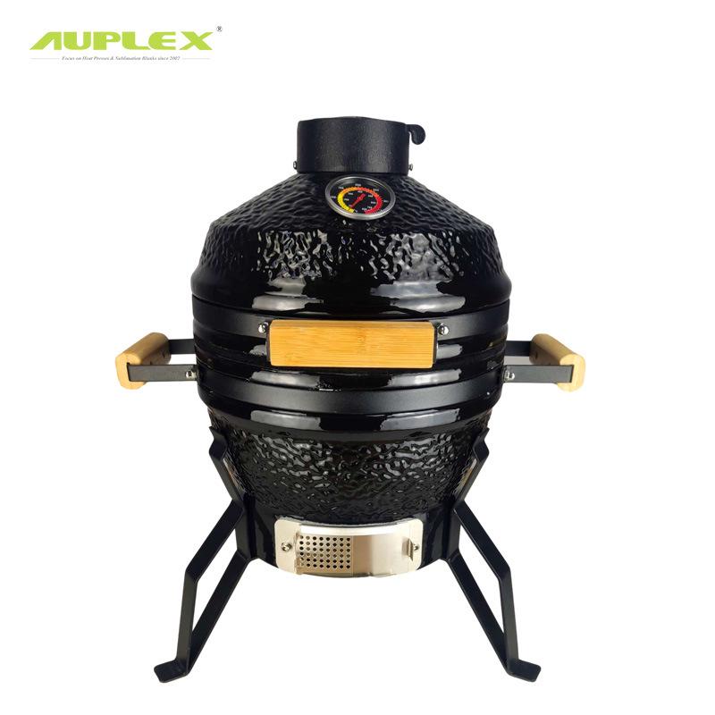 13" Portable Ceramic Charcoal Grill & Smoker for Outdoor BBQ Camping