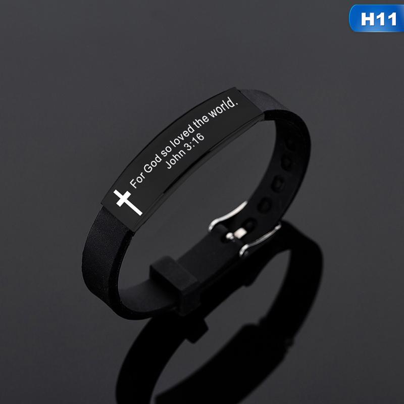 Цитата Религиозный Крест Иисуса Писания Христианский Библейский Стих Вдохновляющие Вера Силиконовые Браслеты Для Мужчин Женщин Ювелирные Изделия