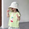 Spring Sun Cap for Kid Big Brim Quick-Dry Panama Hat with Shawl Beach Travel Children Summer Hat Accessory 2-4 Year