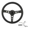Рулевое колесо из углеродного волокна с кожаной отделкой, белая строчка, 350 мм, 6 отверстий, универсальное для модификации автомобиля