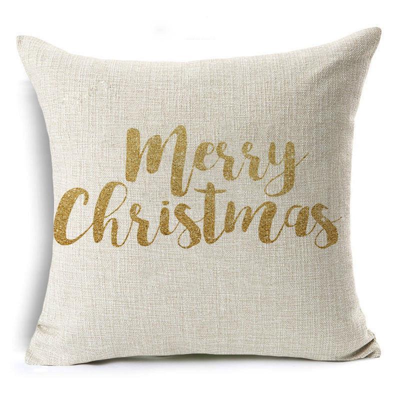 New Year Christmas Gift Elk Letter Sofa Cushion Linen Pillow Car Pillow Cover Premium Durable Quality Useful Practical