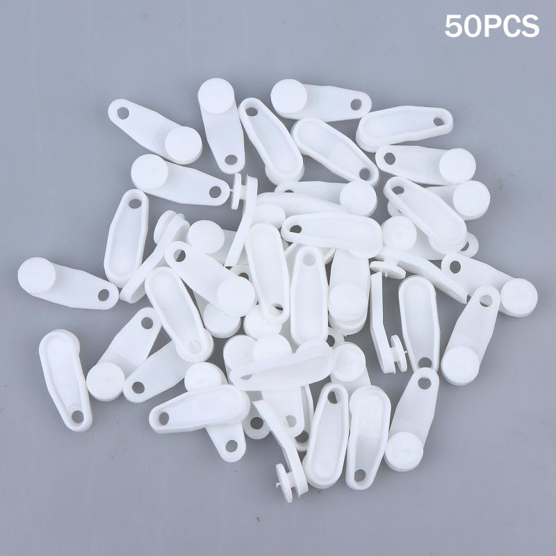 50 шт. Пластиковые клипсы для карниза Легкие в использовании Прочные Белые крючки для карниза Многофункциональные крючки для штор Спальня