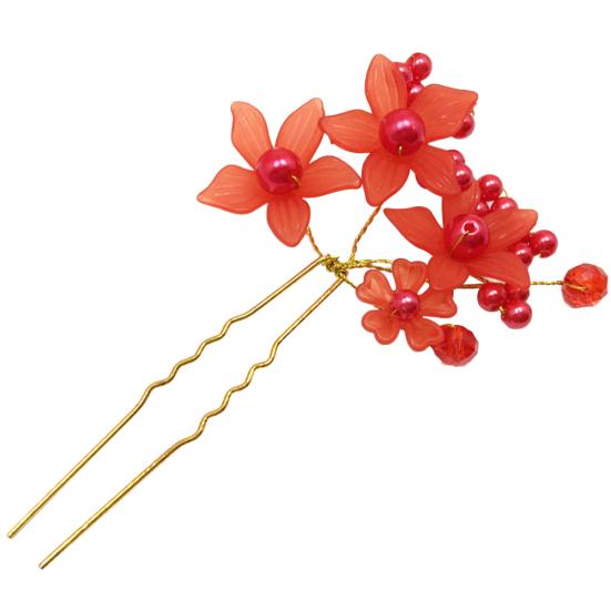 U-Shape Bride Jewelry Flower Faux Pearl Wedding Hair Pin Clip Party Headwear