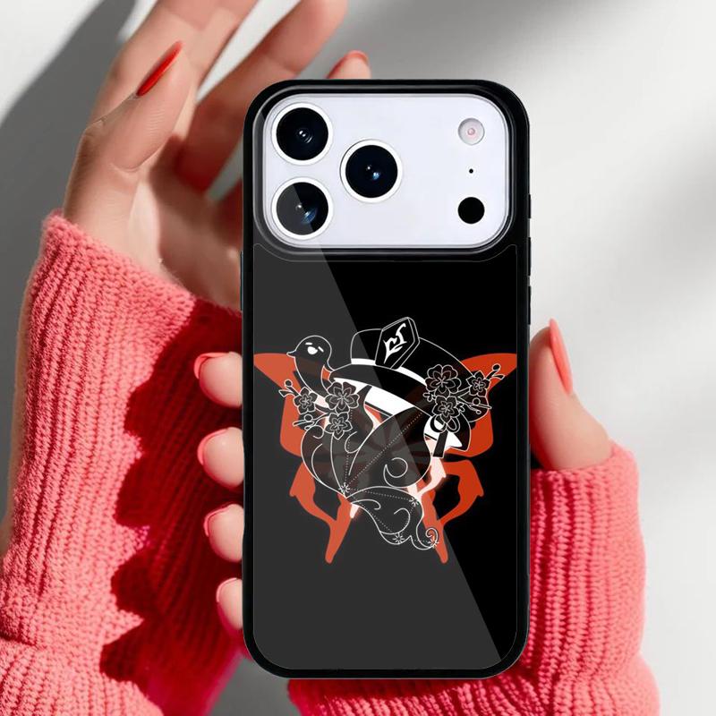 Мультяшный чехол для телефона Hu Tao Genshin Impact для iPhone 17 16 15 14 13 Pro Max Задняя крышка для 12 11 Pro Coque