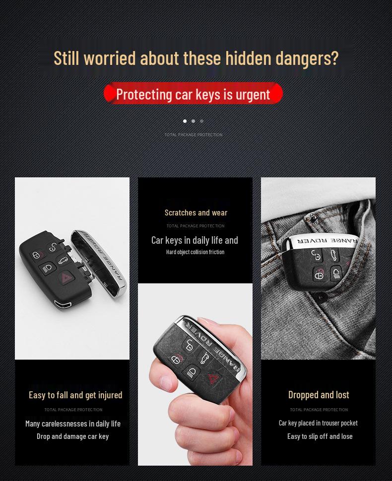 Key Case for Land Rover & Range Rover: Sport, Executive Edition, Discovery 4/5, Evoque, Defender Models