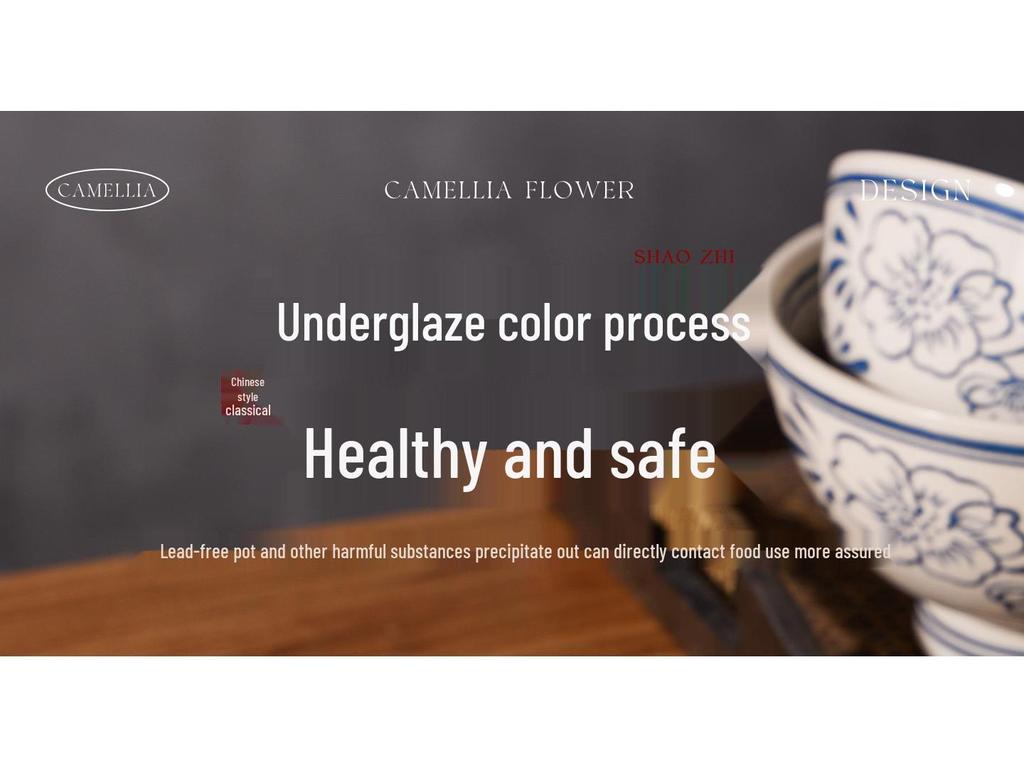 Retro Hand-Painted Blue & White Large Noodle Bowl - High-Footed Porcelain for Creative Dining