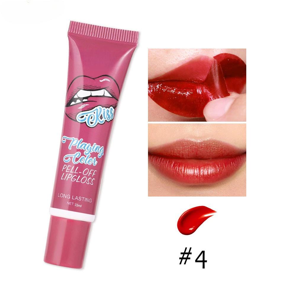 6 Colors Tear Pull Liquid Lipstick Long Lasting Lip Gloss Mask Base Waterproof Moisturizer Makeup Peel Off Lip Gloss Cosmetics