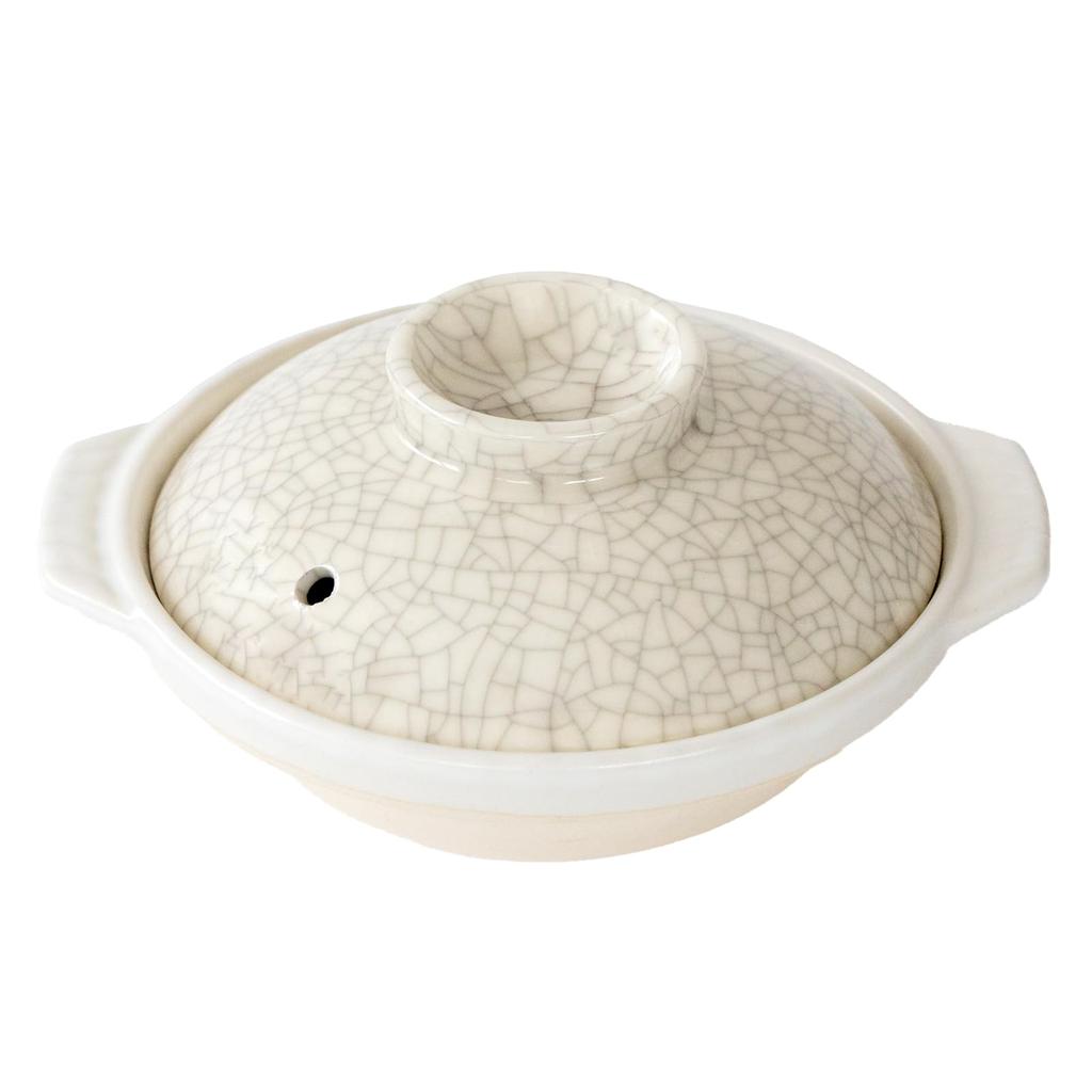 Ginpo Pottery Clay Kyogata Nabeyaki Size Single Serving Suitable for Direct Excellent Heat Banko Made in 11061 Pot, Style, Sumi-Kanrei Finish, Udon,