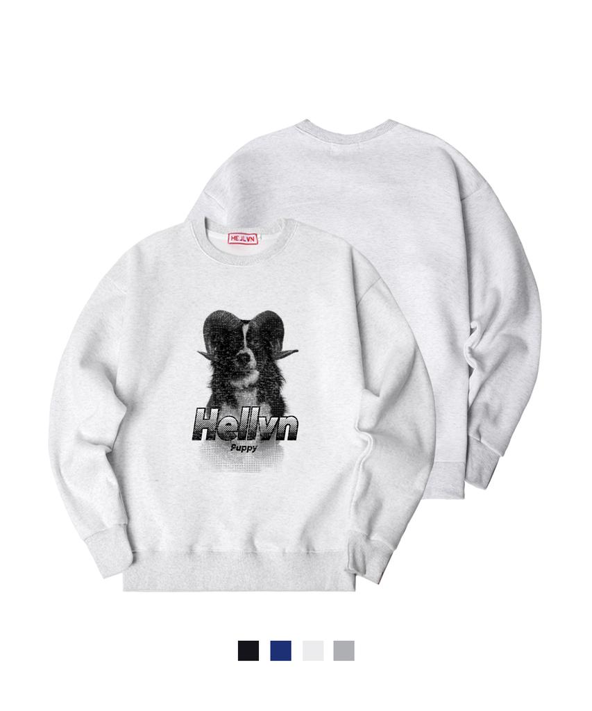 HELLVN H/V Ramdog Oversized Fleece-Lined Sweatshirt (Som4-4Hv043)
