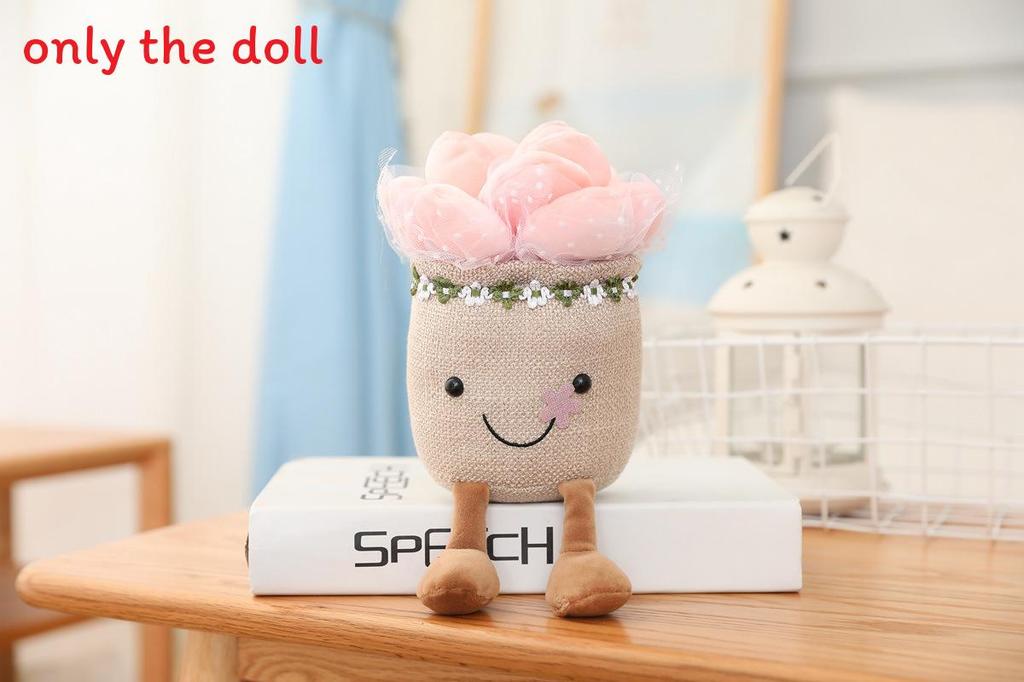 Tulip Mushroom Potted Plush Toy With Pp Cotton Fill And Cartoon Style For Creative Lounge Decor