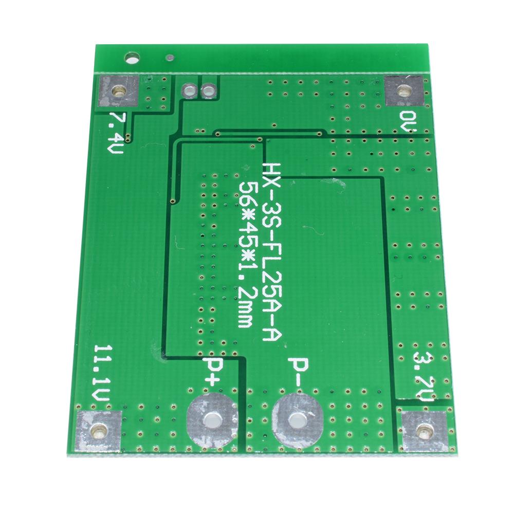 3S 12.6V 25A 18650 Li ion Lithium Battery PCB Protection Boards with Balanced Circuit OverCharge Discharge OverCurrent