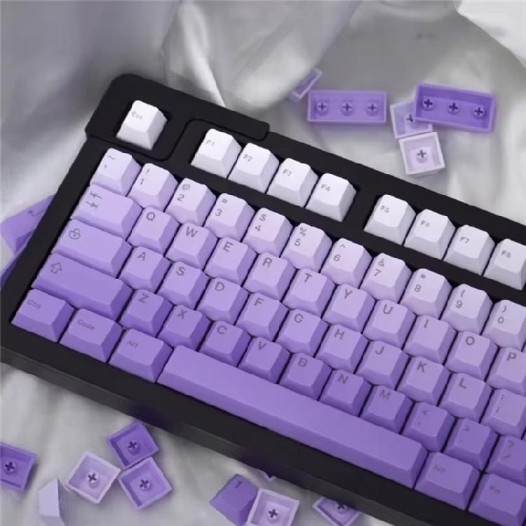 125 клавиш Dye Sublimation Верхняя/Боковая печать PBT Колпачки для клавиш Оригинальная высота Градиентный цвет Колпачки для клавиш для 60 75% 104 108