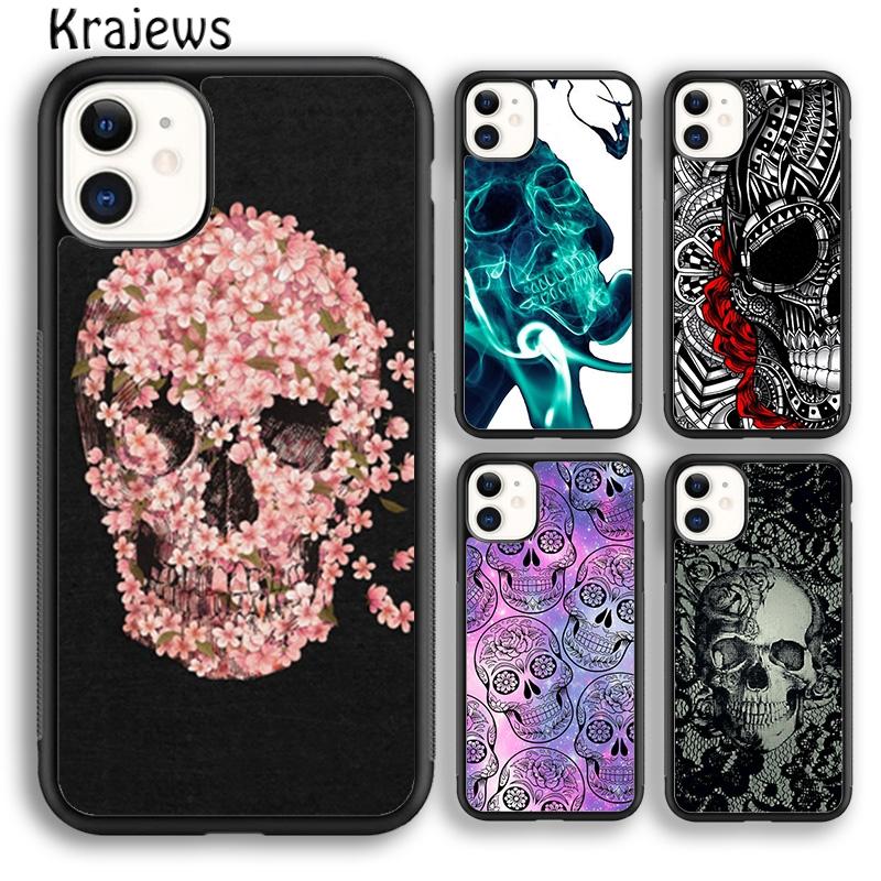Krajews Мексиканский Сахарный Череп Мягкий Чехол для Телефона Для iPhone 17 Air 16 15 14 plus 11 12 13 pro max coque Оболочка Fundas