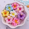 20PCS Resin Kawaii 3D Colorful Painted Peach Blossom Flat Back Flower Stone Scrapbook Figurines DIY Bow Decor Accessories Crafts