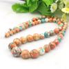 6-14mm Round Orange Blue Multicolor Rainbow Stone Necklace Natural Hand Made Women Neckwear DIY Fashion Jewelry Making Design