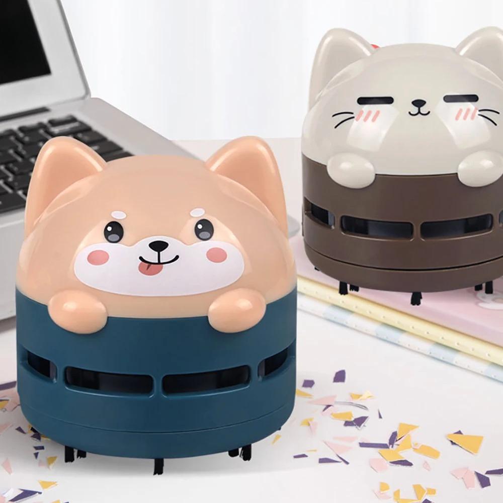 Мини Ручной Настольный Пылесос Портативный USB Перезаряжаемый Пылесос Мультяшная Форма Крошки Ластик Перхоть Конфетти Чистящая Щетка