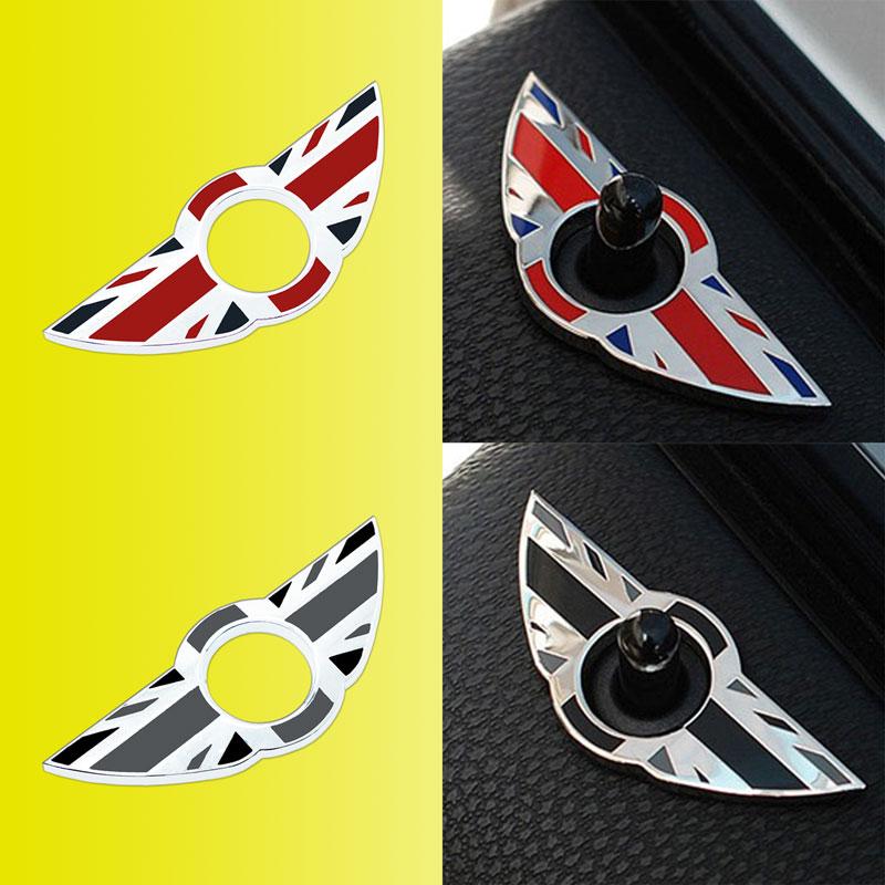 1PCS Be Suitable F55 R50 R53 R56 R60 R57 Cooper Delicate Door Pin Lock Wing Emblem Badge Stickers Car Door Metal Sticker