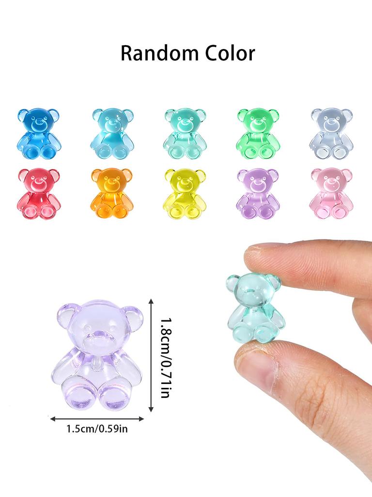 20/50Pcs Cute Mini Resin Bears Miniature Bear Tiny Animals Figures For Diy Fairy Garden Vase Filler Glass Container Decor