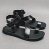Модные летние новые мужские сандалии Нескользящие Плоский каблук Уличная пляжная обувь Корейская модная обувь Черно-белые 38-45 Мужские сандалии