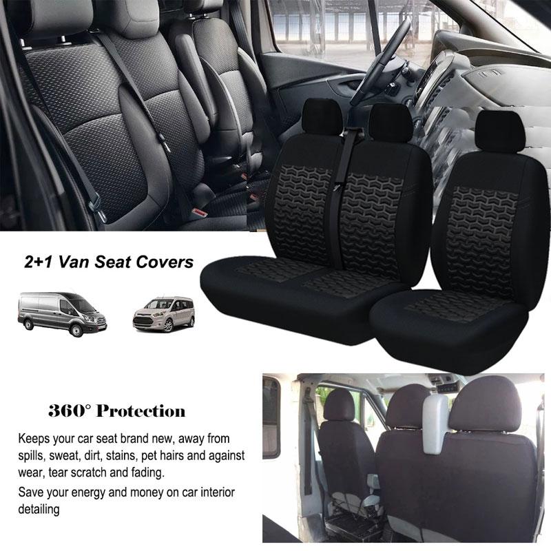 TQ013-2+1 Universal 4mm Sponge Seat Covers Fit For Most Van Truck For Mk6 Transit For Ford Transit For Fiat Ducato For Citroen Relay