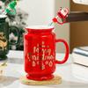 Gold Painted Mustache Christmas Stitch Cup with Sippy Large Capacity Souvenir Opening Small Gift Single Cup Ins Wind Cup