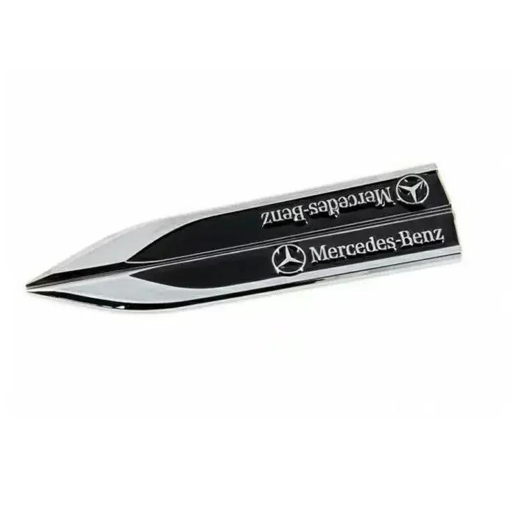 skdwq9 2025 Hot 2pcs 3D Metal Car Fender Side Wing Emblem Badge Sticker For Mercedes Benz New B/C/E Class A Class C200L GLC GLK New CLA