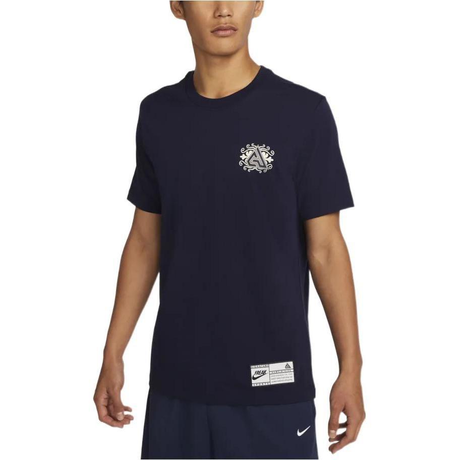 Nike T Shirts Men's Blue Crew Neck Moderate Straight Fit DR7634-498