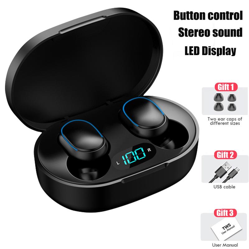 E7S TWS Беспроводные наушники Bluetooth Наушники Сенсорное управление Спортивные наушники Микрофон Работает на всех смартфонах Музыкальная гарнитура