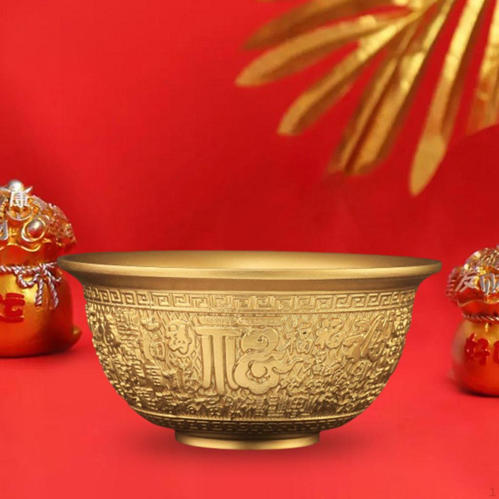 Brass Fortune Bowl Chinese Cornucopia Ornament Desktop Adornment Exquisite Good Luck