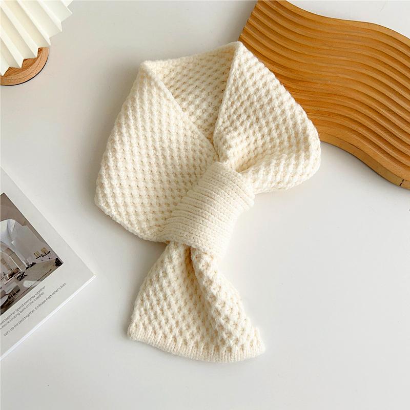 1 шт. модный вязаный шарф однотонный крестообразный шарф зимний теплый ветрозащитный шейный платок защита шеи