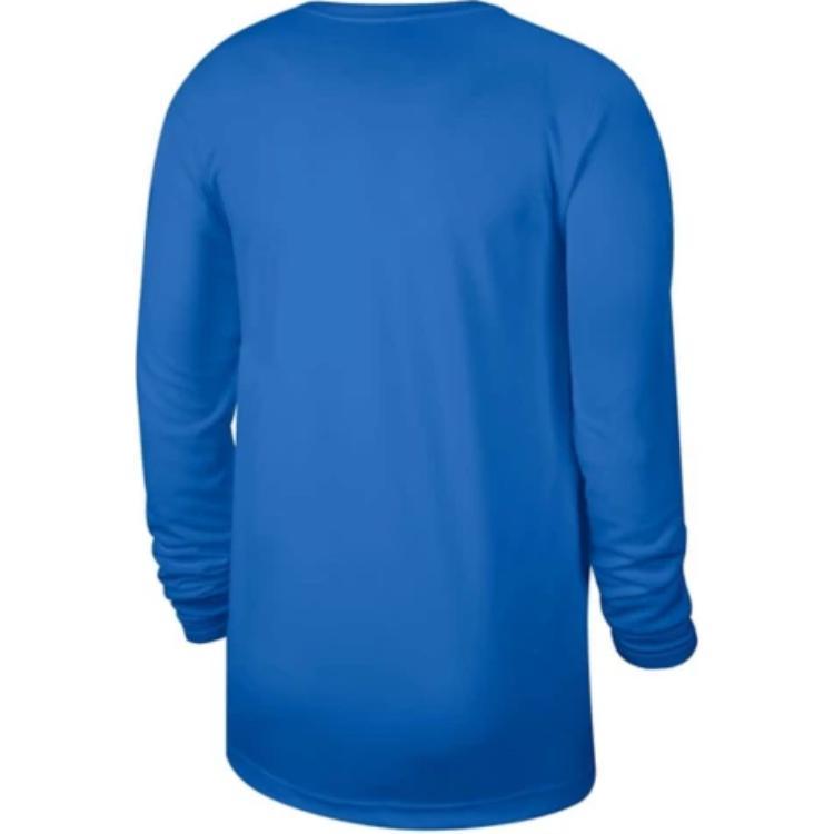 Nike X NBA Collaboration Oklahoma City Thunder Letter Round Neck Pullover Long Sleeve T-Shirt Unisex Tops Blue HF1500-403