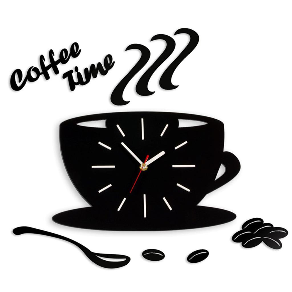 COFFEE TIME WALL CLOCK CUP SATIN