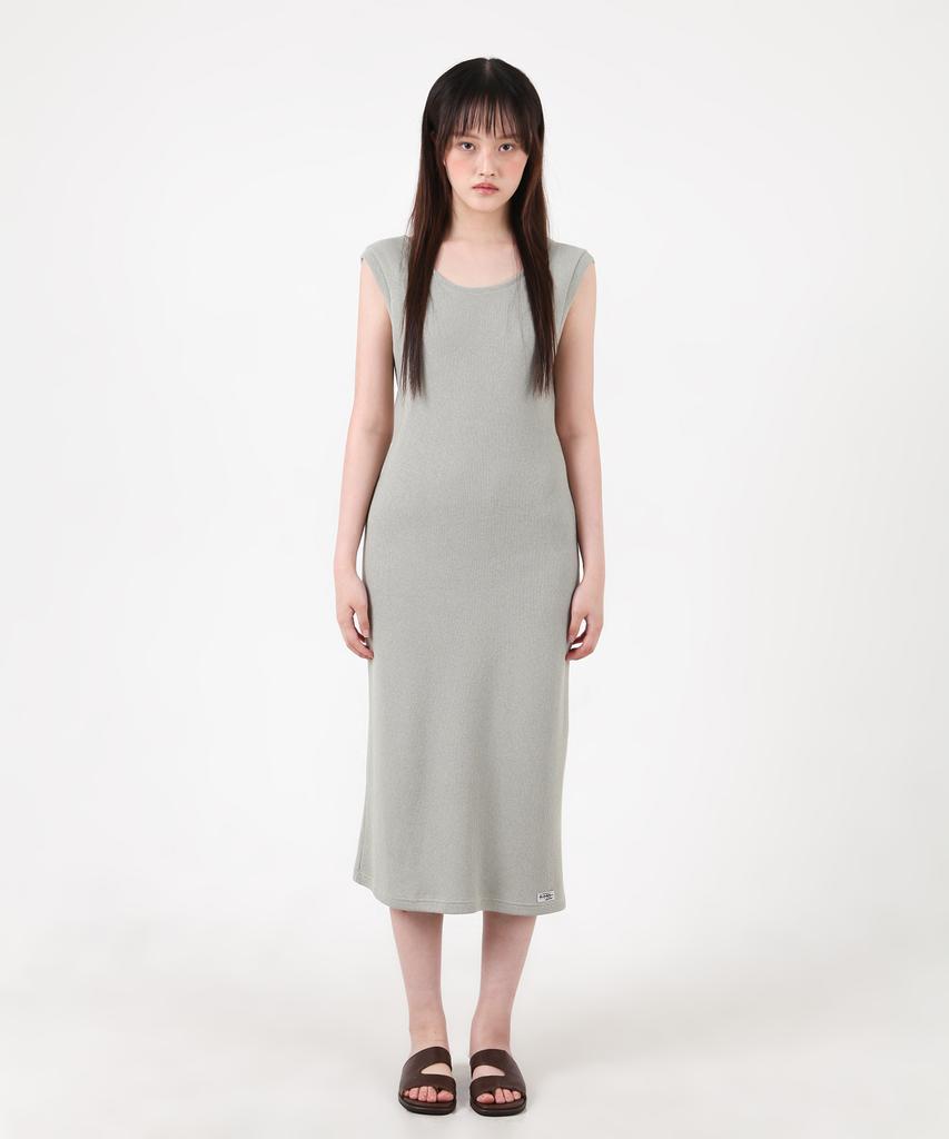 Catharsis Knitting Tank Tab Backless Long Dress Green One Size