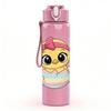 1PC Egg Chick With Bow 750ml Color Plastic Sports Water Bottle Leakproof Flip Straw Lid Suitable for Sports Office Home Use