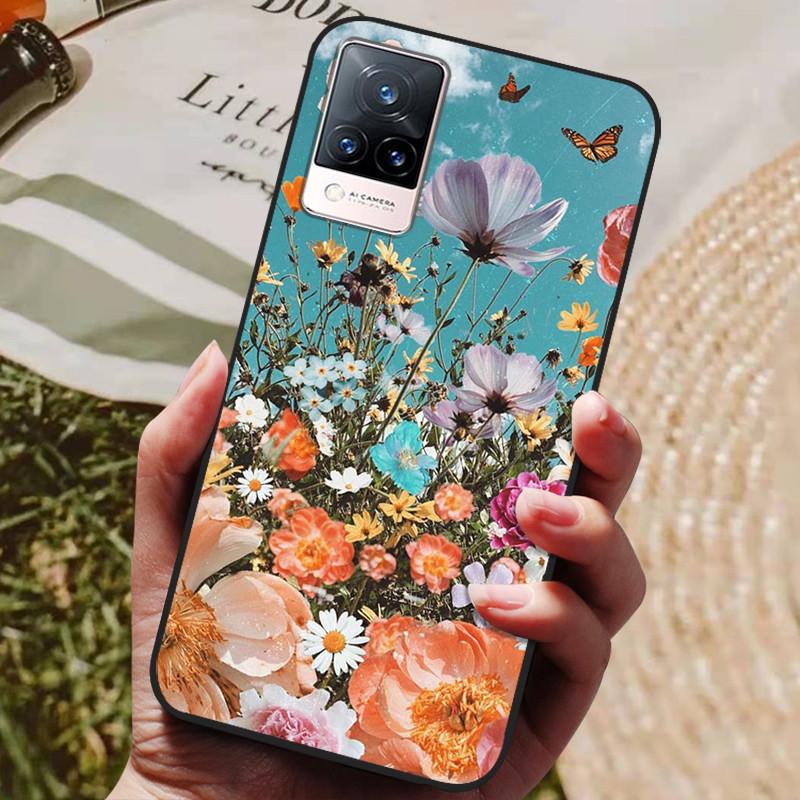 Для чехла Coque vivo V21e Силиконовая задняя крышка Чехол для телефона Для vivo V21e Чехлы Мягкий бампер Funda на vivo V2061 V21 e V 21e 6.44" Сумка