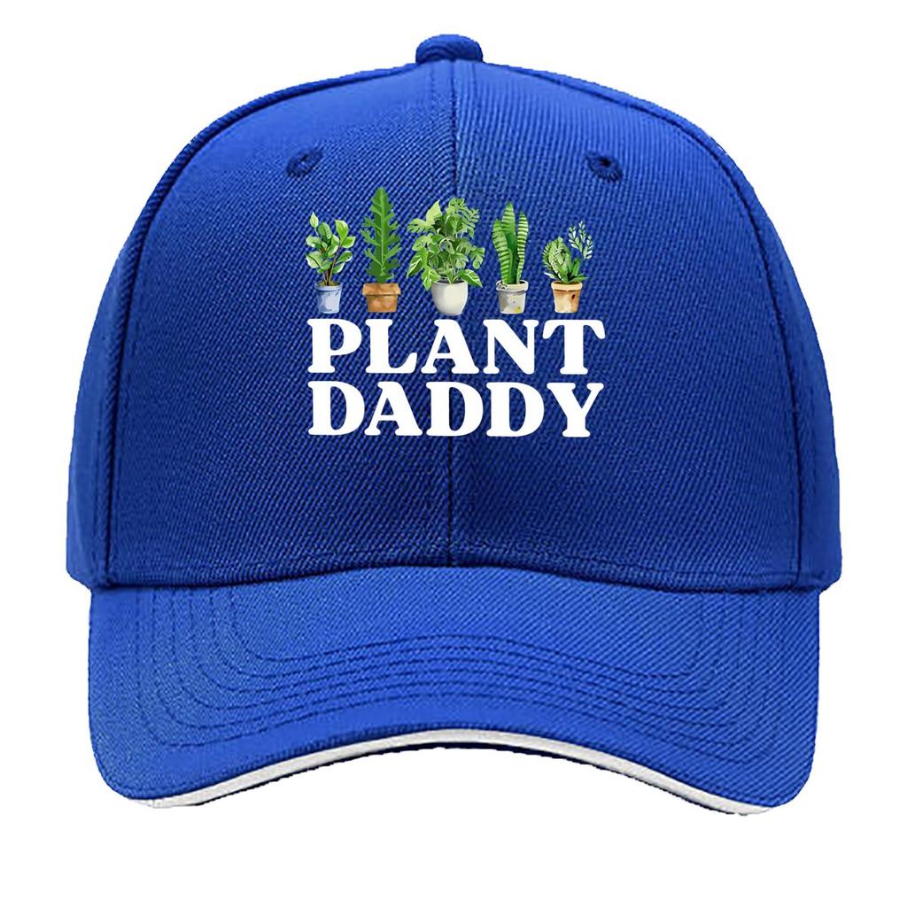 Унисекс S Винтажная Кепка 'Plant Daddy' Регулируемая с Дизайном Растения в Горшке Текст 'PLANT DADDY' Потертая Кепка-Дальнобойщик с Козырьком