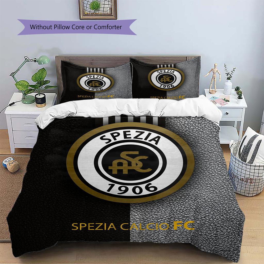 Spezia Calcio Pattern Bedding Home Decoration Birthday Gift (1 * duvet cover + 2 * pillowcase, without core)