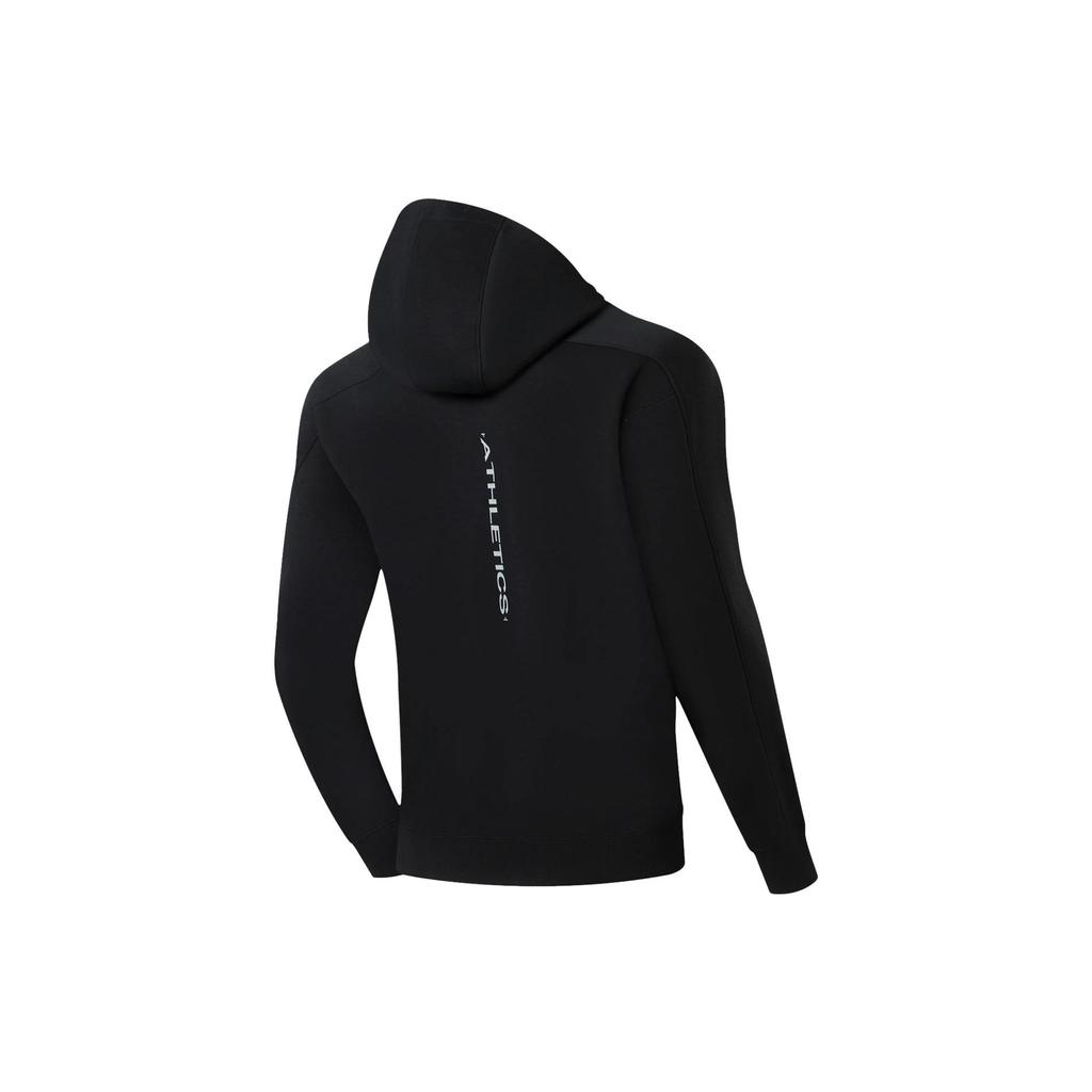 Lining Training Series Solid Color Letter Print Antibacterial Hooded Pullover Long Sleeve Sweatshirt Unisex Sweatshirt Black AWDSF89-4