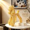Статуэтка Пуделя с Золотыми Блестками, Смоляная Фигурка, Современный Роскошный Дом, Декор для Гостиной, Центральный Элемент Стола, Украшение, Подарок на День Рождения